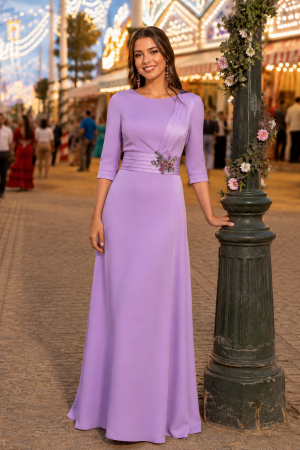 Vestido color lila, dama de ferias y fiesta , hermana novia