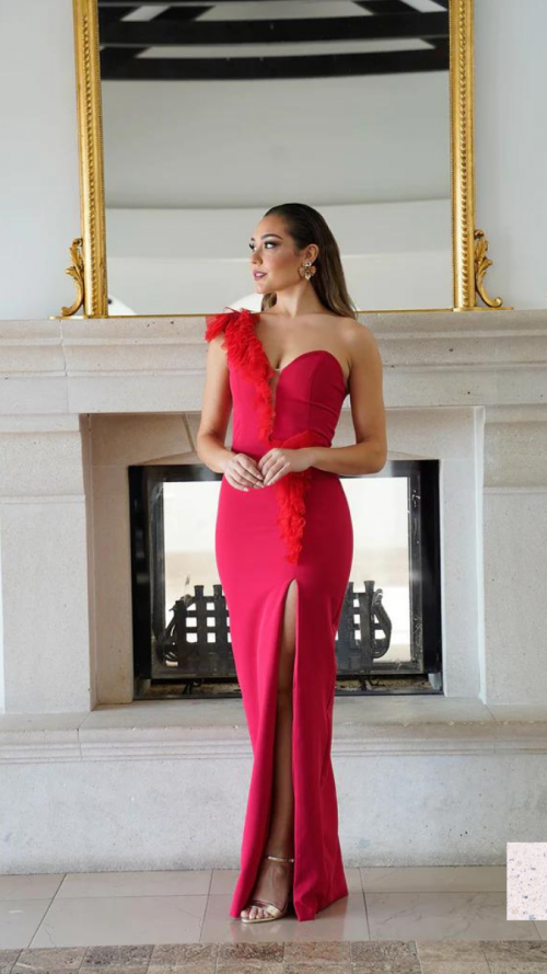 vestido rojo bonito para boda de tarde