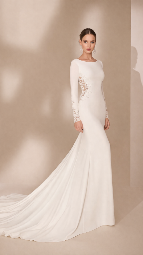 Vestido de novia corte sirena.