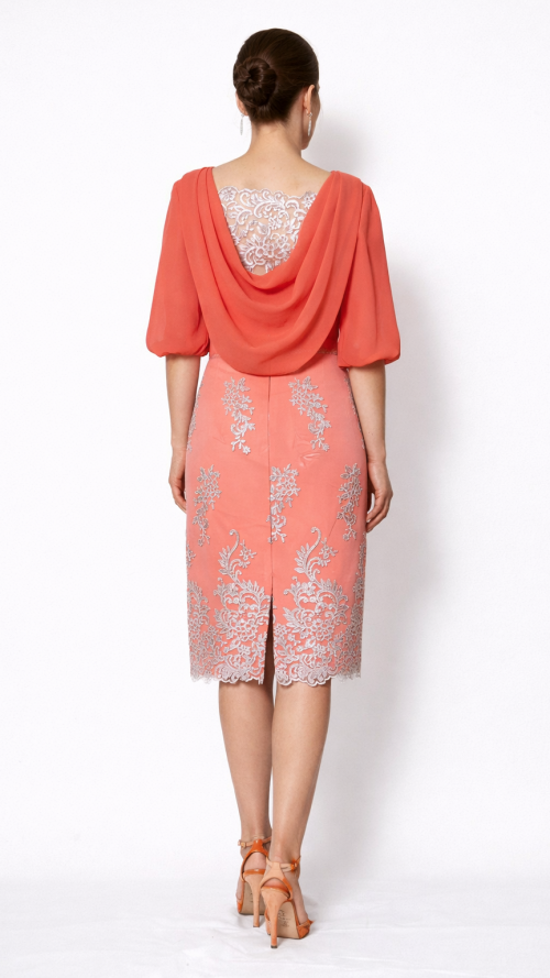 Vestido coral especial para mama elegante boda de mañana