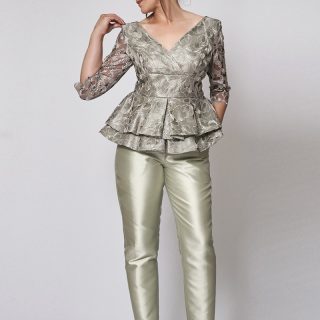Traje de Corpiño y Pantalón Color Verde Agua - Entrenovias