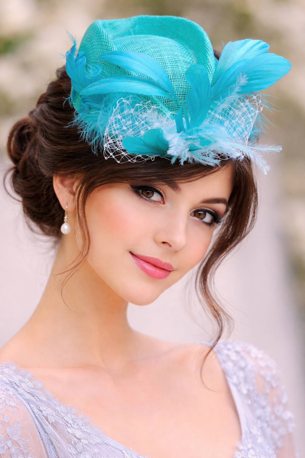 Casquete Verde Agua para eventos de tarde