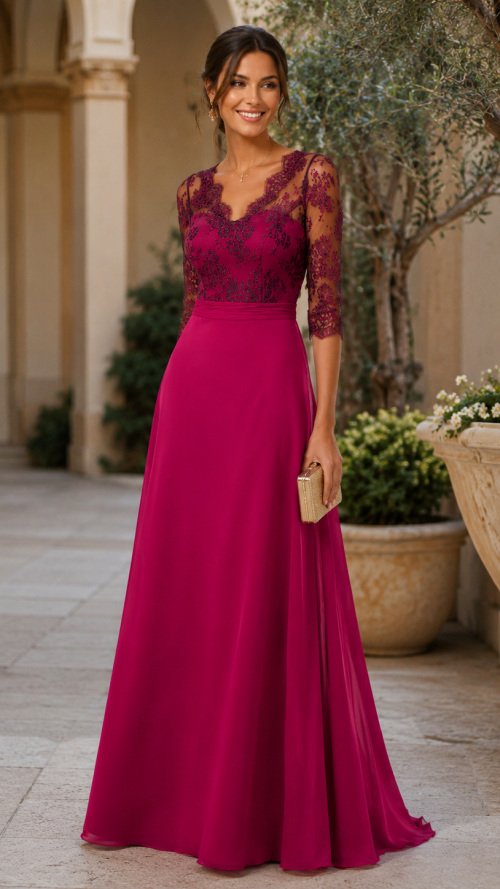 Vestido de manga con detalles