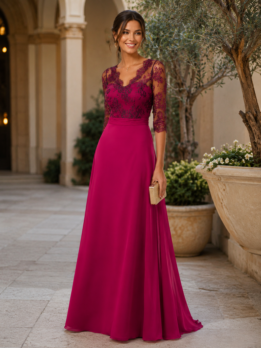 de fiesta vestidos de madrina de encaje