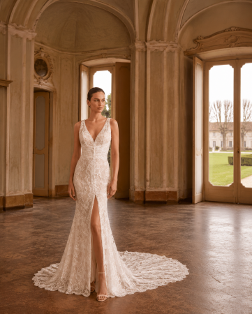 VESTIDO DE NOVIA ENCAJE BODA CIVIL