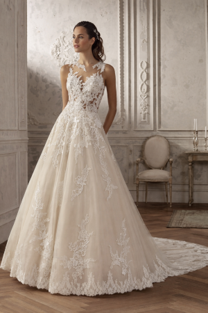 vestido corte princesa de encaje para disfrutar de ese cuento de hadas