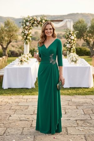 Vestido verde especial para bodas de tarde o mediodia