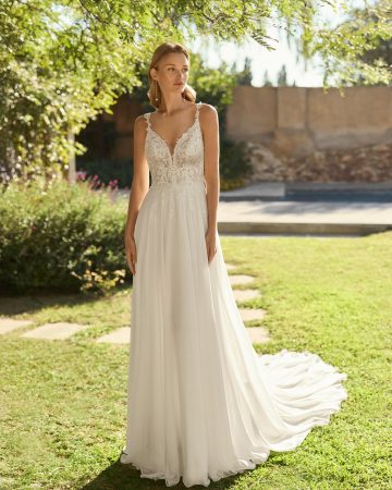 vestido de tirante corte corazon falda gasa