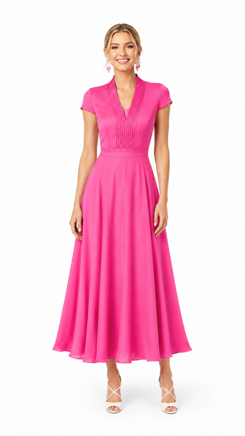 Vestido mini color fucxia