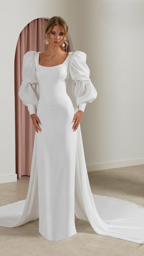 Vestido de novia sencillo y elegante