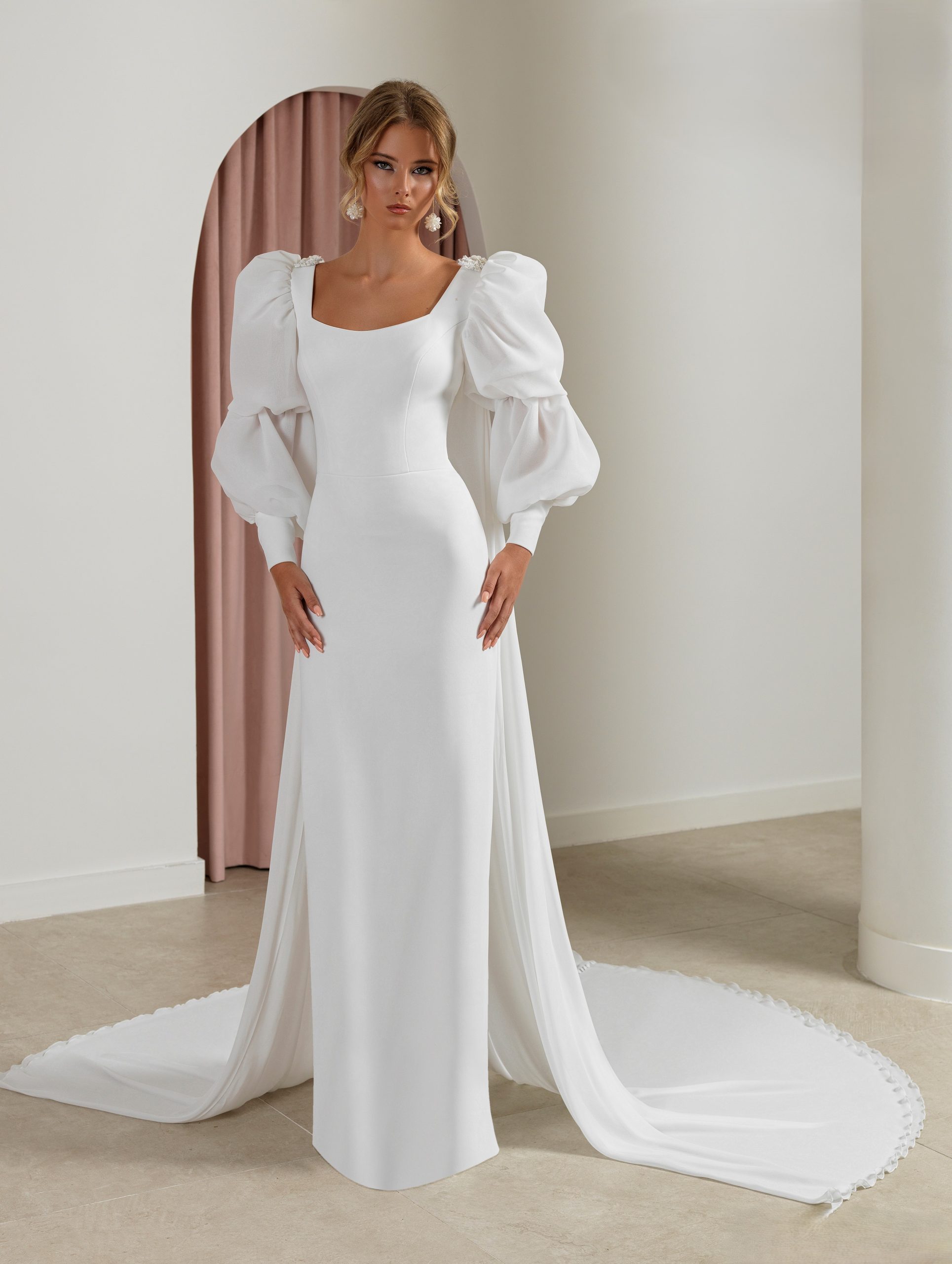 Vestido de novia sencillo y elegante