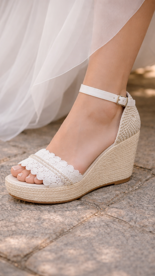 Cuñas o Alpargatas de Novia Modelo 296.